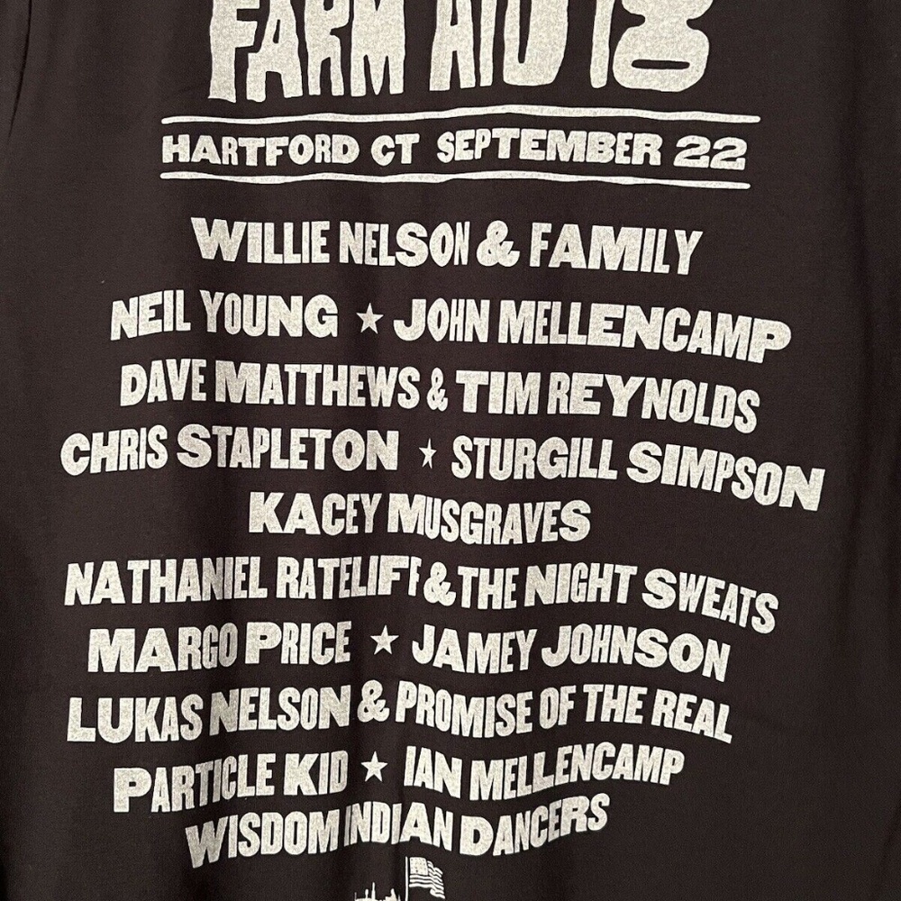 FARM AID 2018 BLACK GUITAR WILLIE NELSON MELLENCAMP MATTHEWS SIZE SMALL … - Picture 4 of 5